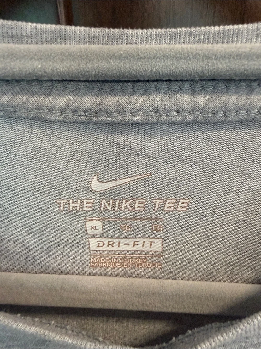 Nike Grey Tee with Red Basketball Graphic